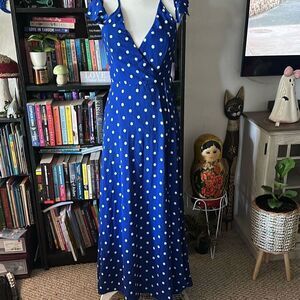Rebecca B Size 2 Blue and white polka dot dress maxi dress